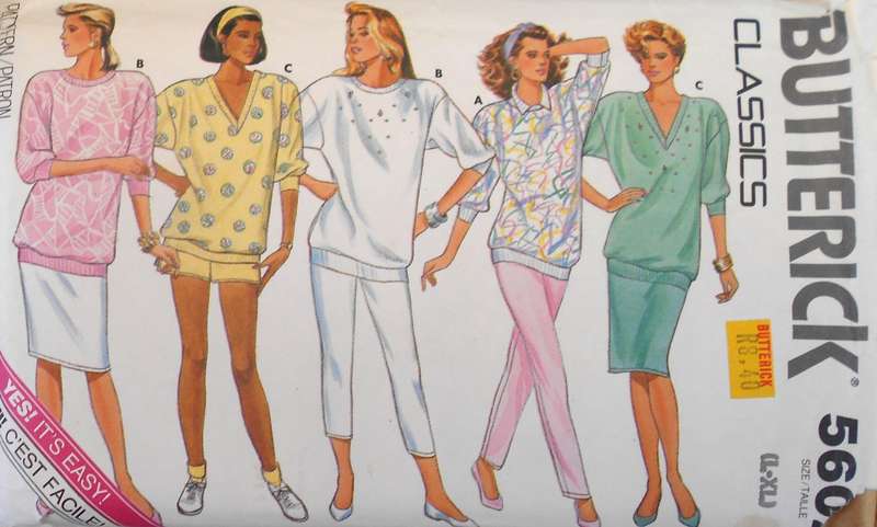 BUTTERICK 5602 TOP-SKIRT-SHORTS-PANTS SIZE L-XL (16-22) COMPLETE-CUT TO XL (20-22)