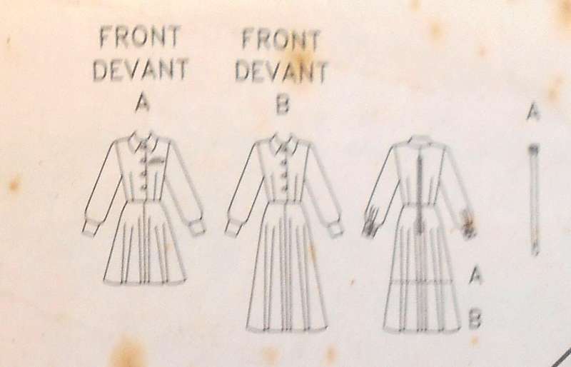 BUTTERICK 5691 DRESS WITH FRONT BODICE BUTTONS+CONTRAST COLLAR SIZE 12-14-16 COMPLETE-CUT TO 16-ZIPL
