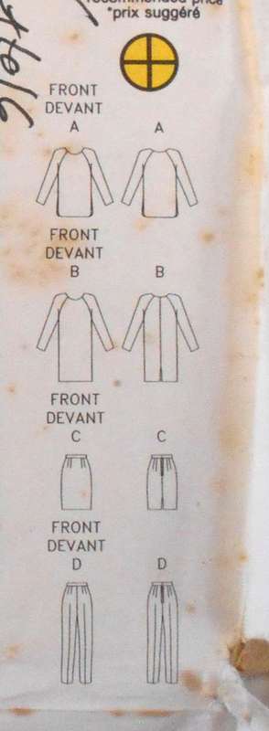 BUTTERICK 6206 PULLOVER DRESS-TUNIC-SKIRT-PANTS SIZE 12-14-16 COMPLETE-CUT TO 16