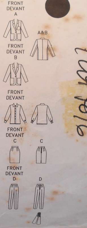 BUTTERICK 6352 JACKET-SKIRT-PBLOUSE-PANTS SIZE 12-14-16 COMPLETE-CUT TO 16