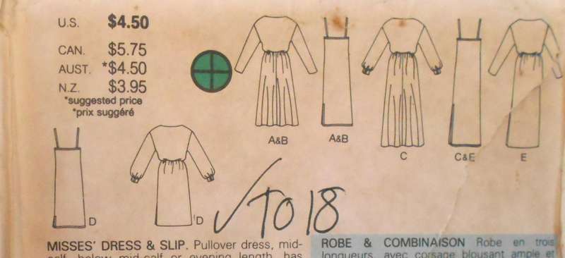 BUTTERICK 6940 DRESS & SLIP SIZE 14-16-18 COMPLETE-CUT TO 18