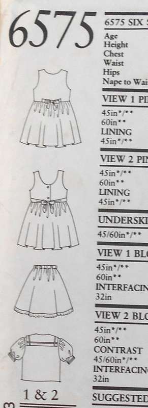 NEW LOOK PATTERNS 6575 GIRLS PINAFORE-SKIRT-BLOUSE SIZE 3-8 YEARS COMPLETE CUT TO 8 YEARS