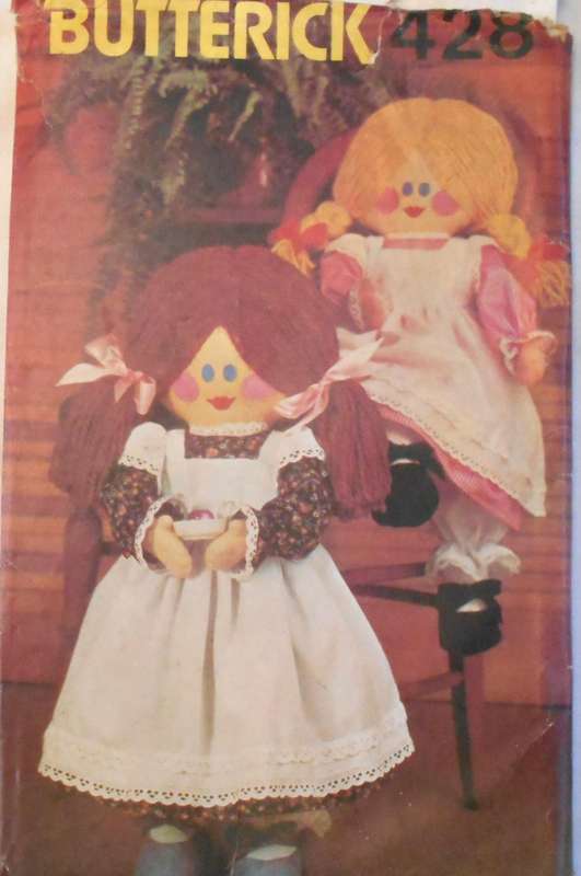 BUTTERICK 428 DOLL & DOLL COTHES SIZE 60 CM COMPLETE-UNCUT-F/FOLDED