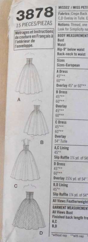 SIMPLICITY 2878 STUNNING SPECIAL OCCASION DRESS SIZE 4-12 CUT TO 12 COMPLETE