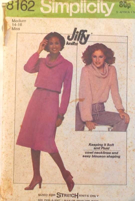 SIMPLICITY 8162 KNIT PULLOVER TOP+SKIRT SIZE MED 14-16 COMPLETE-PG 1 - 2 SEWING INST NOT SUPPLIED