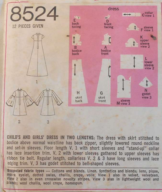 VINTAGE SIMPLICITY 8524 GIRLS DRESS IN TWO LENGTHS SIZE 5 YEARS BREAST 24" COMPLETE