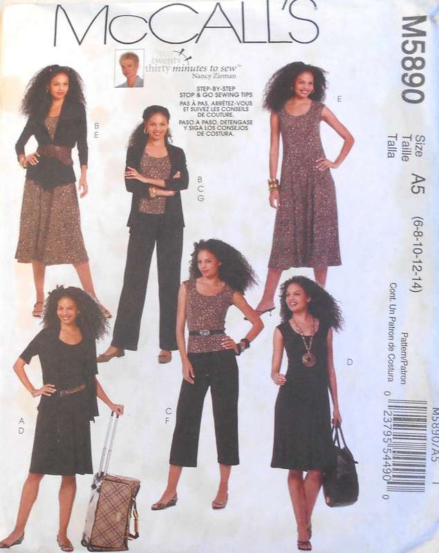 McCALLS M5890 JACKETS-TOP-DRESS-PANTS IN 2 LENGTHS SIZE 6-8-10-12-14 COMPLETE-UNCUT-F/FOLDED