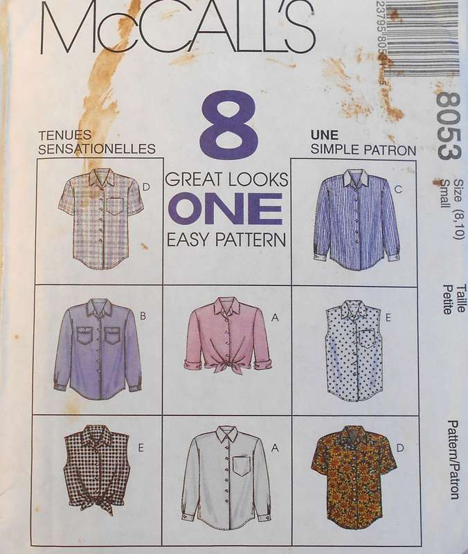 McCALLS 8035 SET OF SHIRTS SIZE S8-10 COMPLETE