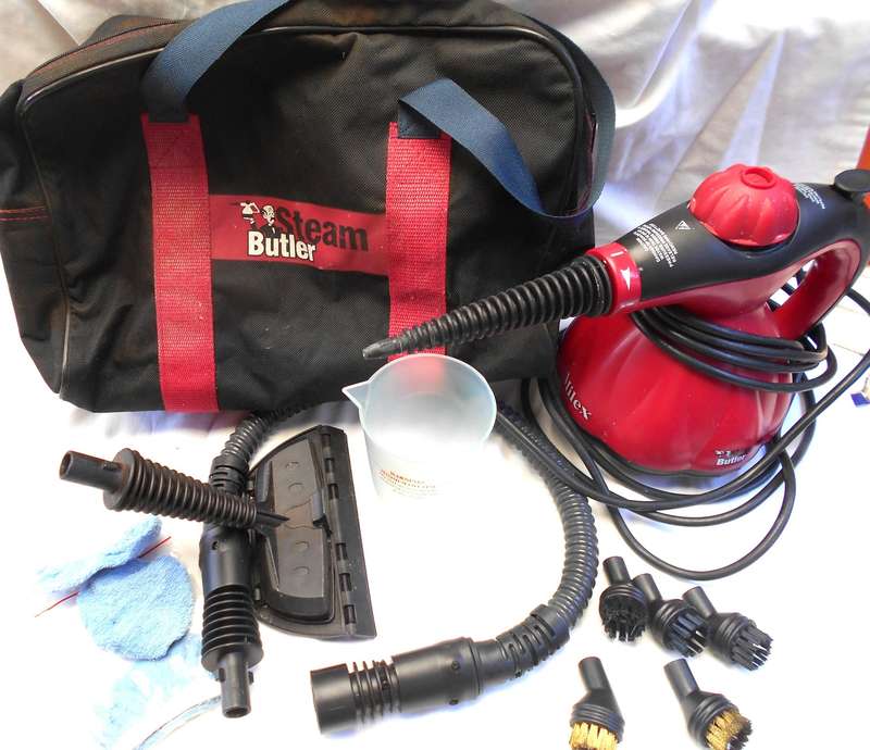 Milex Steam Butler a powerful pressurized handheld steam cleaner with accessories & original bag