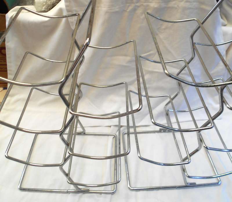 Stunning Set of 2 - six bottle stainless steel chrome wire racks- sold as a pair