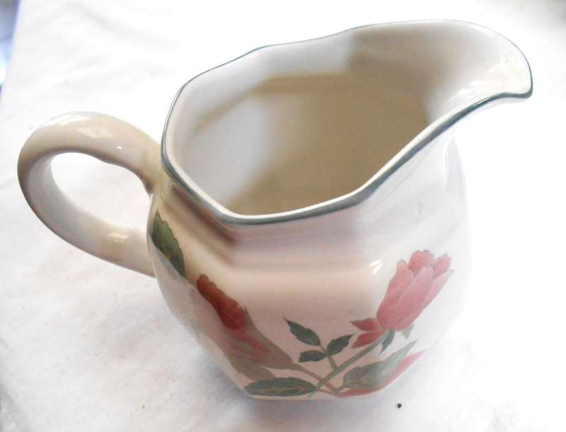 MIKASA OCTAGON F3003 SILK FLOWERS - MILK JUG - MADE IN JAPAN