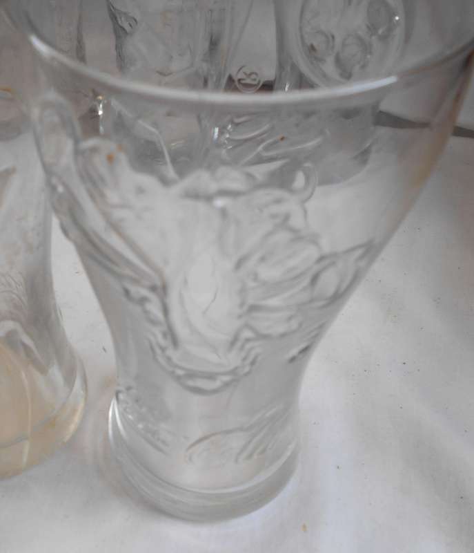 SET OF SIX SOUTH AFRICA WORLD CUP SOCCER COCA COLA GLASSES