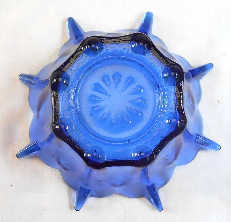 CARNIVAL GLASS COBALT BLUE COLOUR DESSERT BOWL