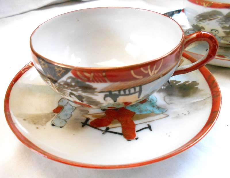 PAIR OF GEISHA GIRL JAPANESE BONE CHINA DUOS WITH MARKING