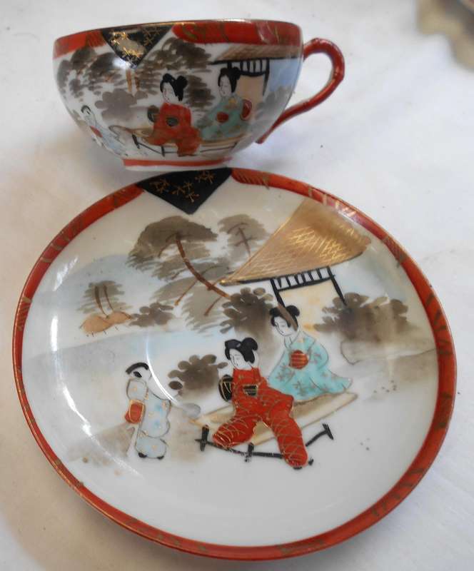 PAIR OF GEISHA GIRL JAPANESE BONE CHINA DUOS WITH MARKING