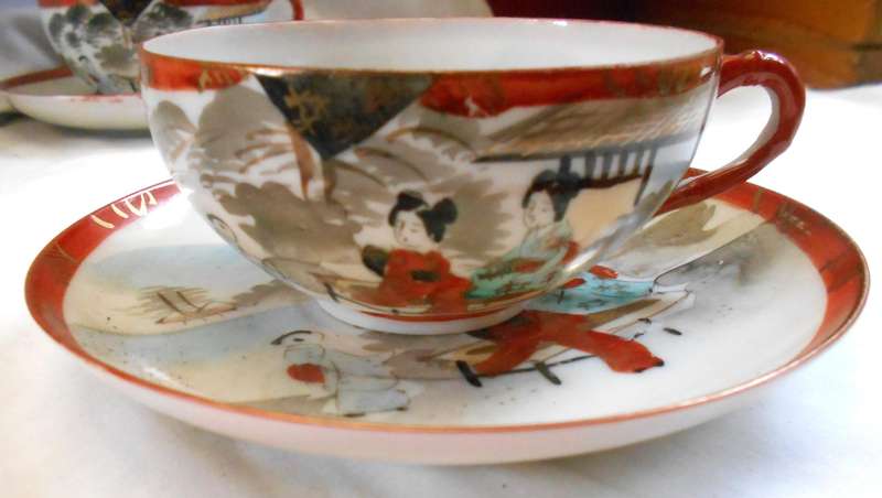 PAIR OF GEISHA GIRL JAPANESE BONE CHINA DUOS WITH MARKING