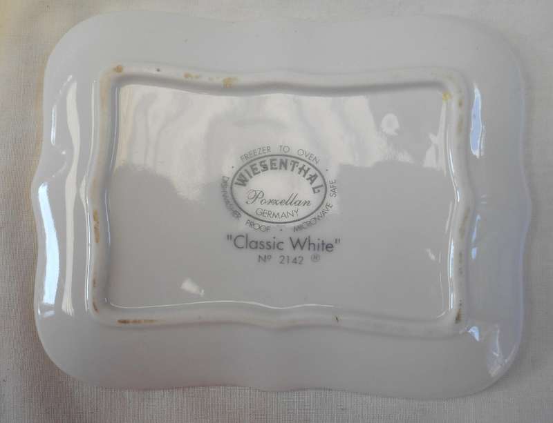 CLASSIC WHITE WIESENTHAL SMALL BUTTER DISH AND LID NO 2142