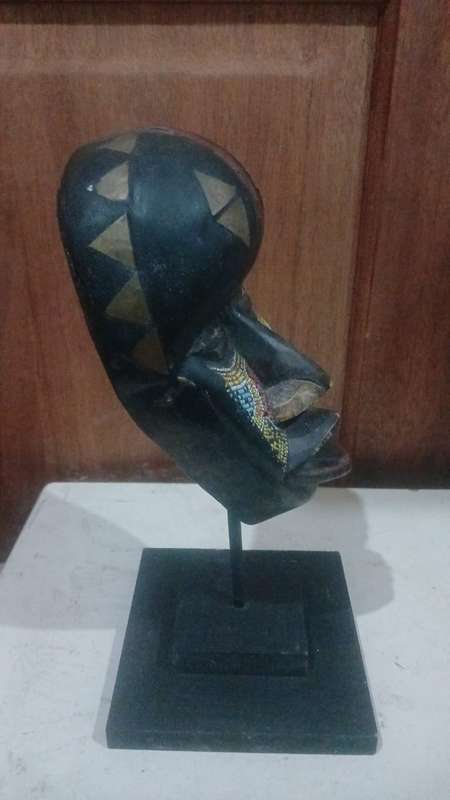 African Ceremonial Mask on Stand - Akan