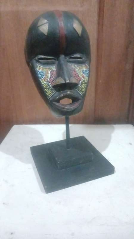 African Ceremonial Mask on Stand - Akan