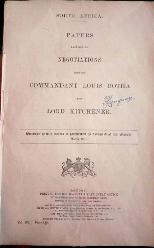 Papers relating to Negotiations between Commandant Louis Botha and Lord Kitchener (1901)