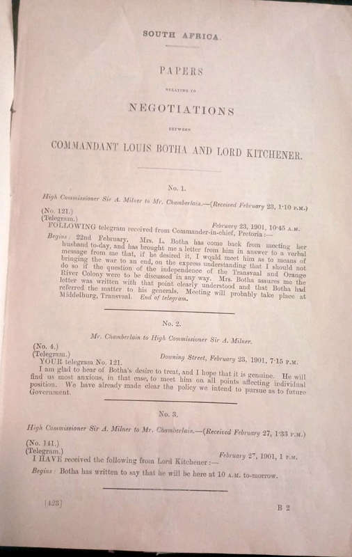 Papers relating to Negotiations between Commandant Louis Botha and Lord Kitchener (1901)