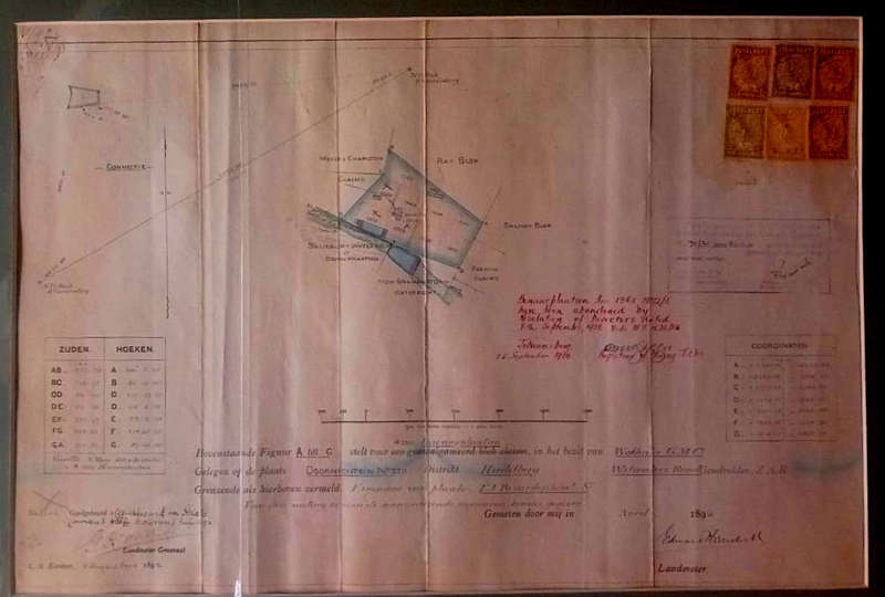ZAR Mine Claim Title Deed, Johannesburg, 1892 (signed by G.R. von Wielligh)