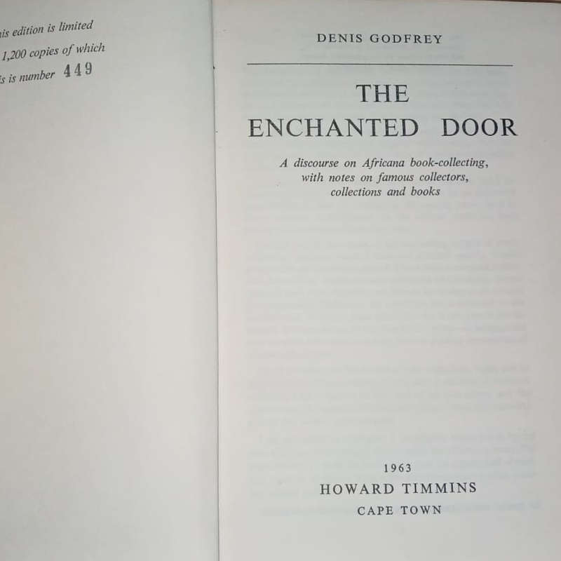 THE ENCHANTED DOOR. A discourse on Africana book-collecting (numbered edition)