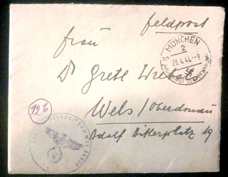Feldpost Letter & Envelope - 1944