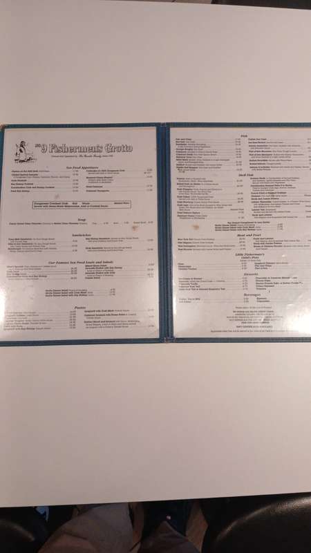 Fishermen's Grotto, San Francisco - MENU
