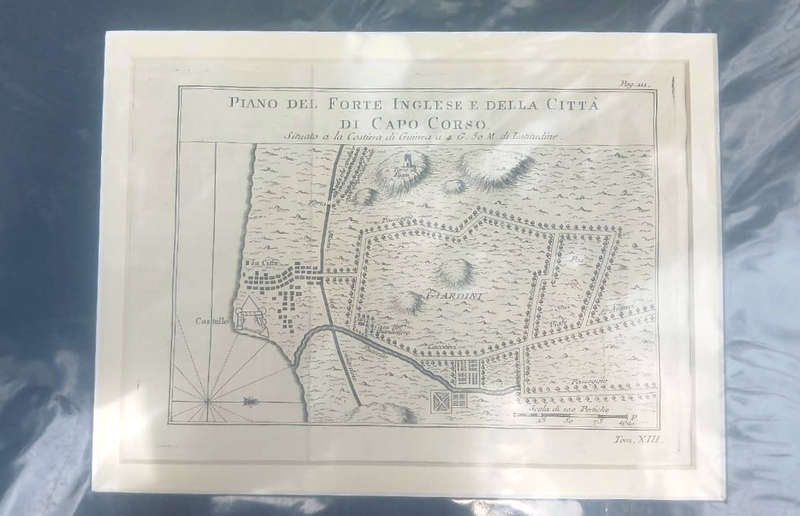 Antique Map of the Fort at Capo Corso, Corsica, 18th Century