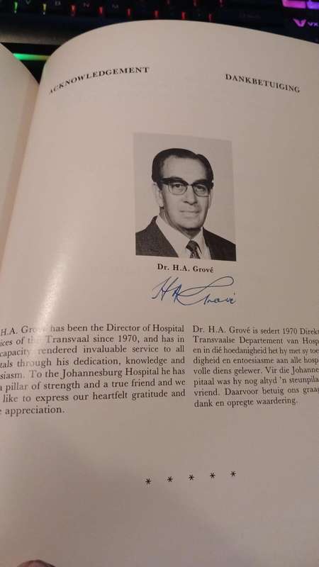 Johannesburg Hospital, Official Opening Commemorative book - SIGNED BY THE STATE PRESIDENT