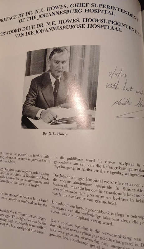 Johannesburg Hospital, Official Opening Commemorative book - SIGNED BY THE STATE PRESIDENT