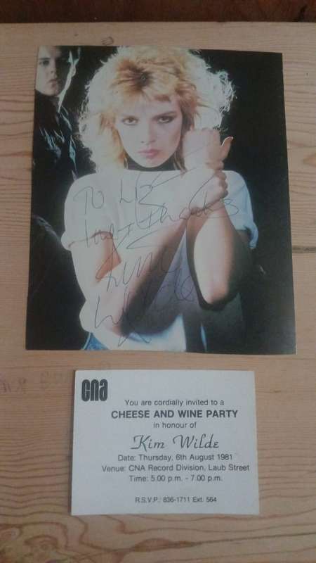 Kim Wilde  Invite & printed photograph, , 1981, Johannesburg - SIGNED