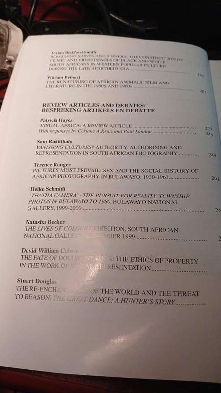 KRONOS: Special Issue : Visual History,  Cape History