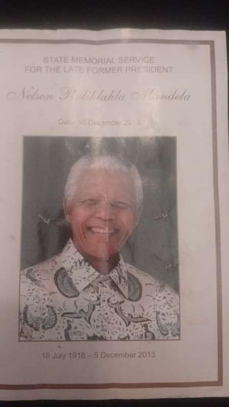State Funeral Programme for the late Nelson Mandela - 10 December 2013
