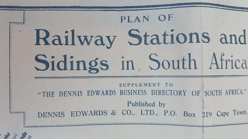 Plan of Railway Stations and Sidings in South Africa (1923)