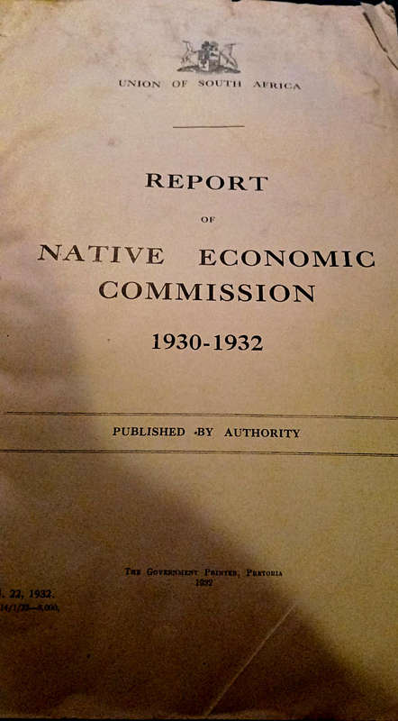 Report of Native Eeconomic Commission 1930-1932
