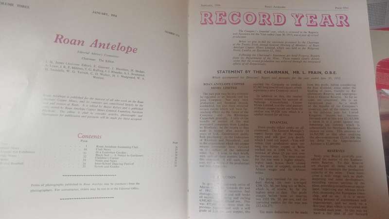 The Roan Antelope Journal (Roan Antelope Copper Mine) - 12 bound issues (1954)