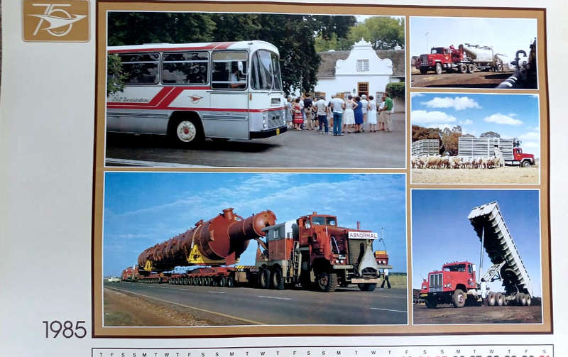 South African Transport Services Calendar 1985 - large format (new)