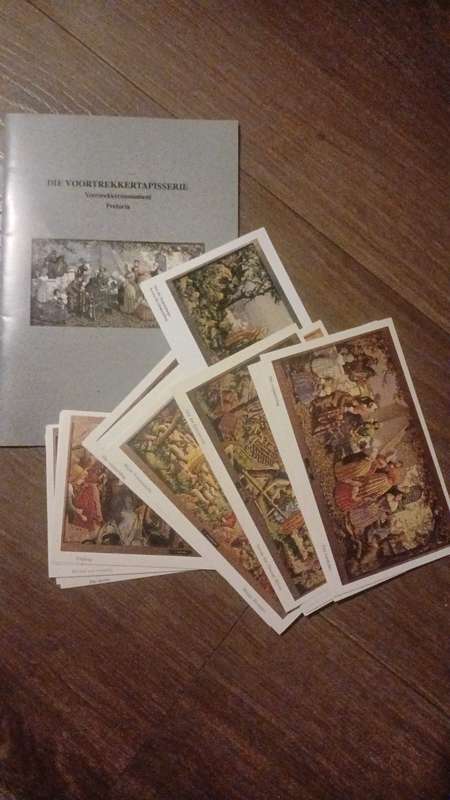 Die Voortrekkertapisserie with 15 Postcards (one postcard per panel)