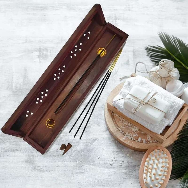 Wooden Incense Box Combo Starter Kit - White Sage (Elephant)