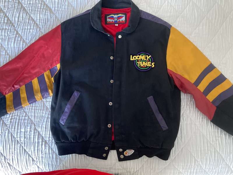 Designer Jacket-Looney Tunes-Bull Denim/Leather Jacket by Jeff Hamilton