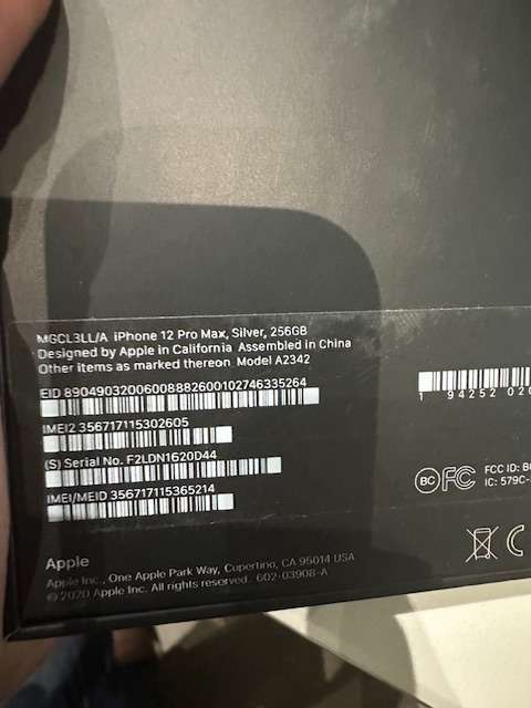iphone 12 Pro Max 256 gig silver