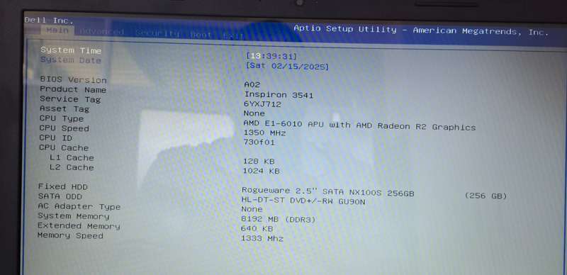 Dell Inspiron 3541 Laptop Rogueware 256GB SSD With AMD Radeon R2 Graphics 8GB Ram