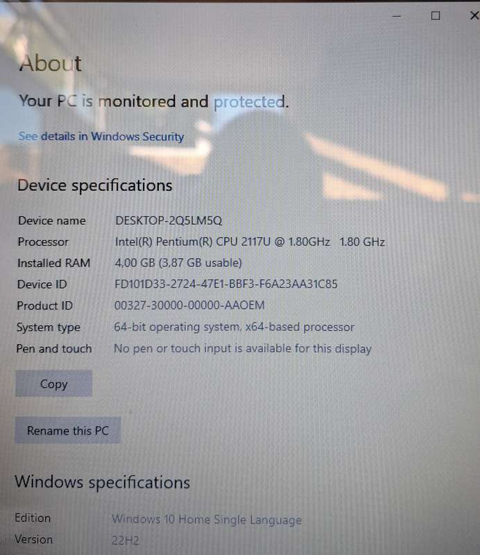Dell Inspiron Laptop Intel Pentium 1.8GHZ CPU Model 3521 750GB Hard Drive