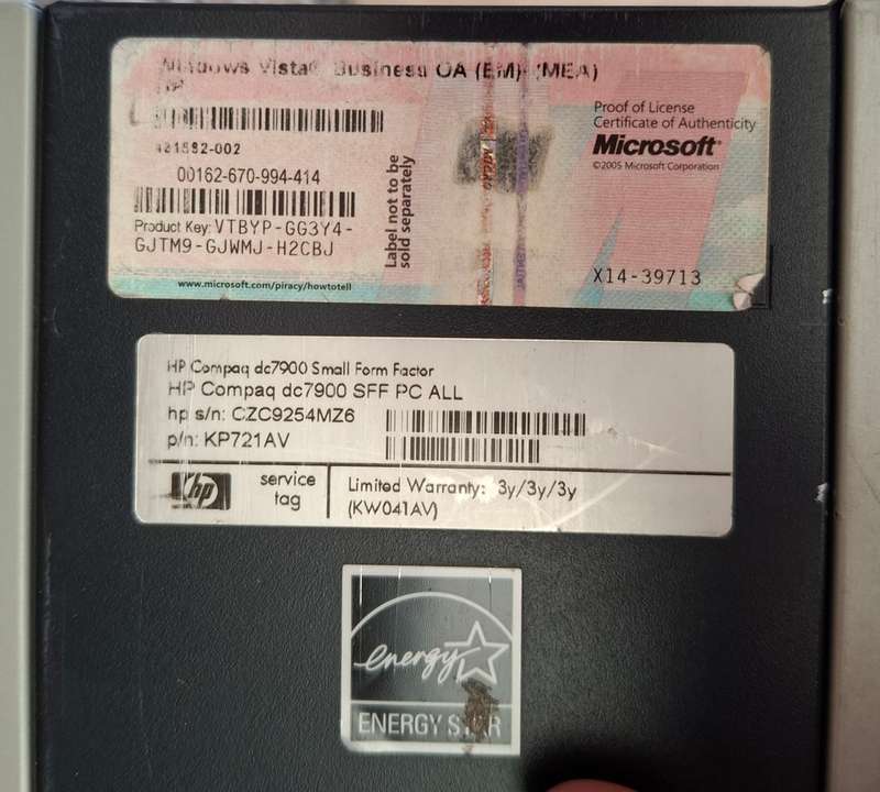 Hp Compaq dc7900 Small Form Factor PcIntel Core 2 Duo E8400 3GHZ 4GB Ram