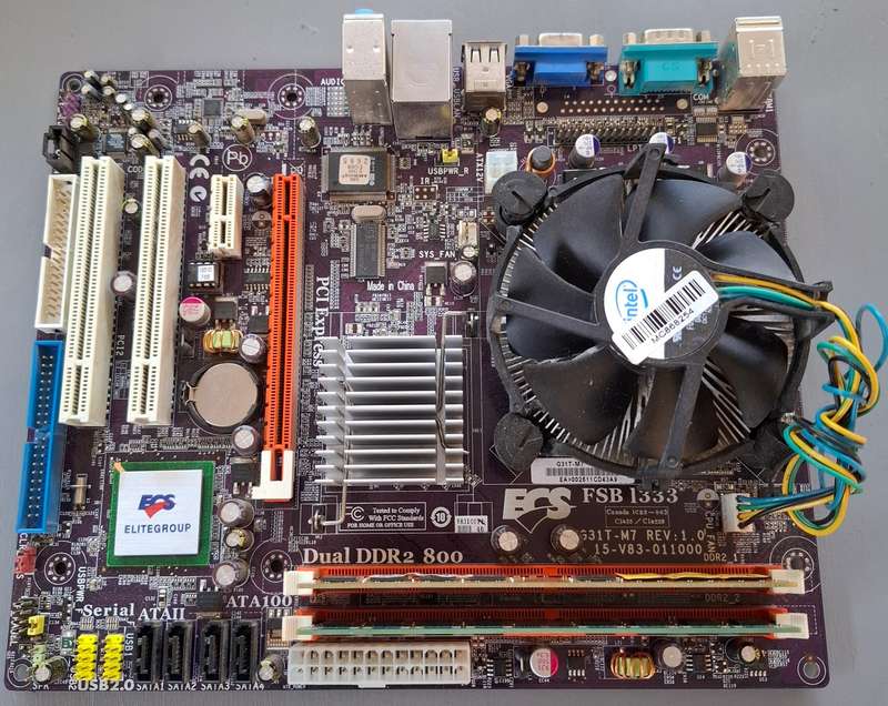 ECS Elitegroup G31-M7 Rev 1 Motherboard Intel Q8300 Core 2 Quad Processor 2.5GHZ  2.5GB Ram