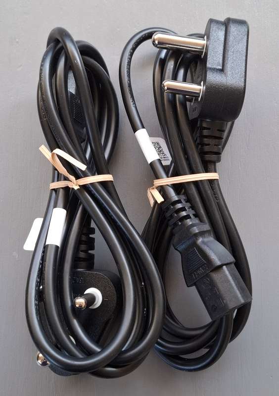 Set Of 2 Computer Power Cables Kettle Plug