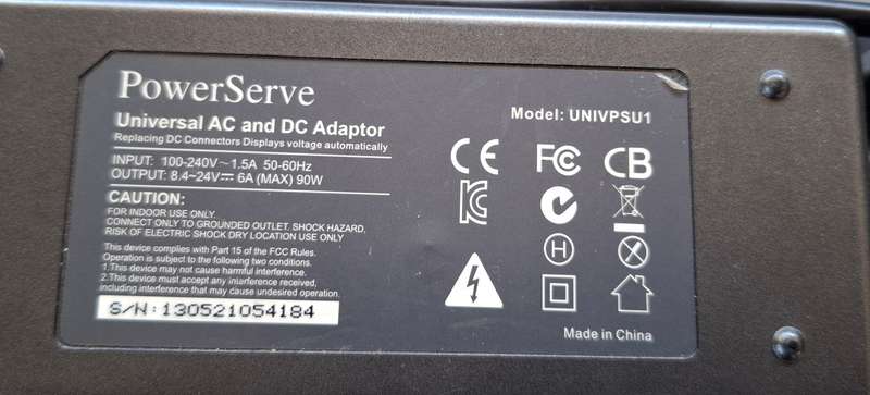 Powerserve Universal AC & DC Adaptor 8.4 24V 6A (max) 90W
