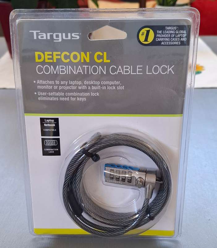 Targus Defcon CL Combination Lock 2M Cable Length